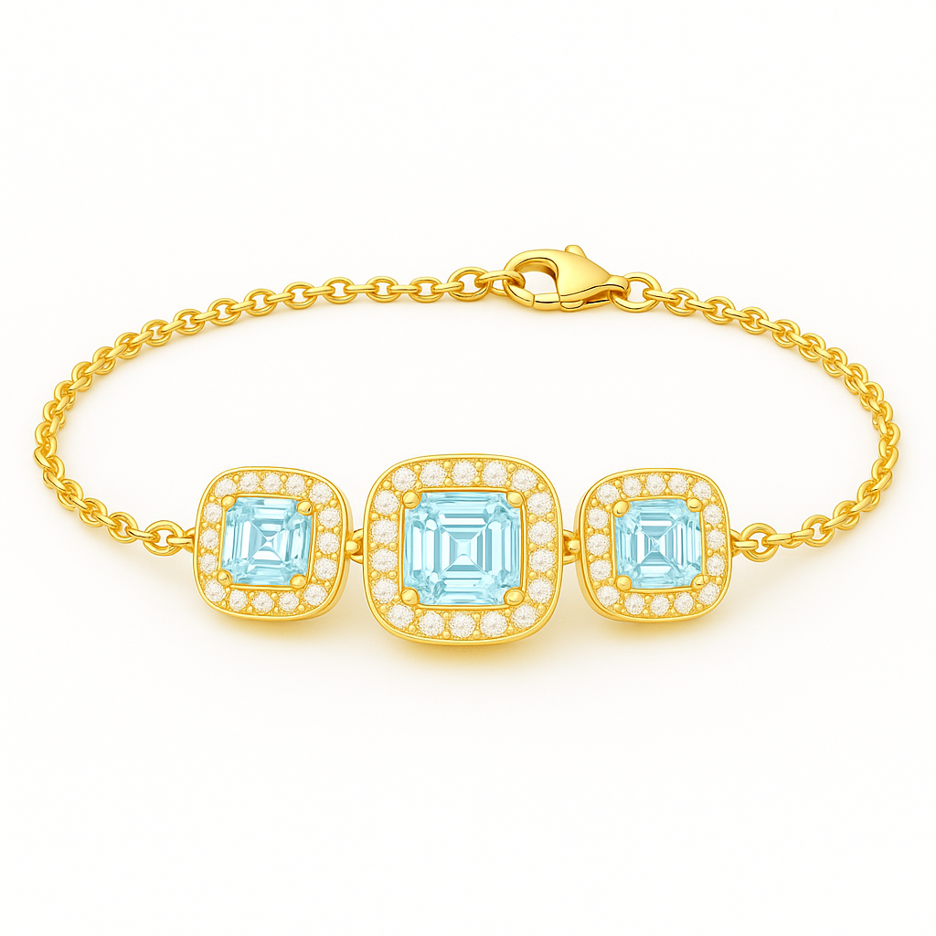 IMPERARI CHROMA – AQUAMARINE BRACELET YELLOW GOLD