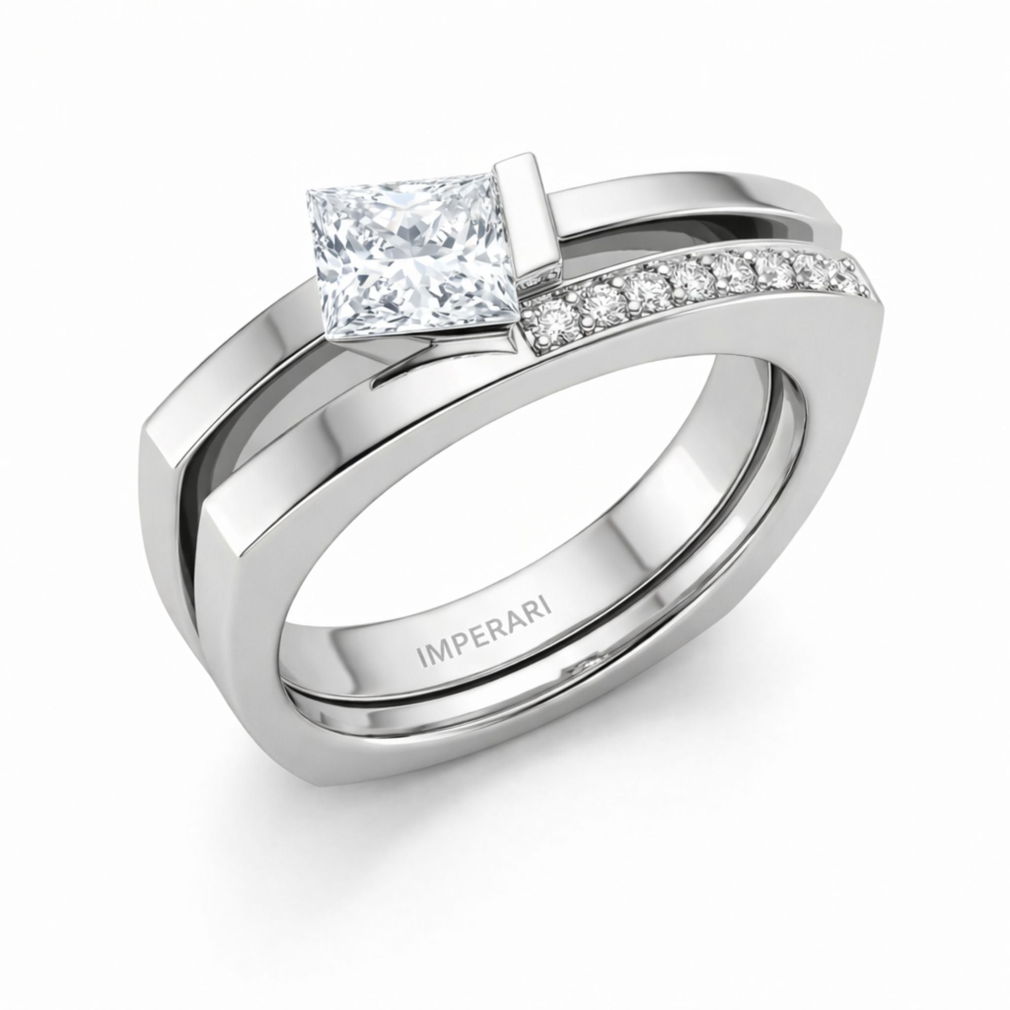 IMPERARI LA PRESENZA – CORE LINEAR RING WHITE GOLD